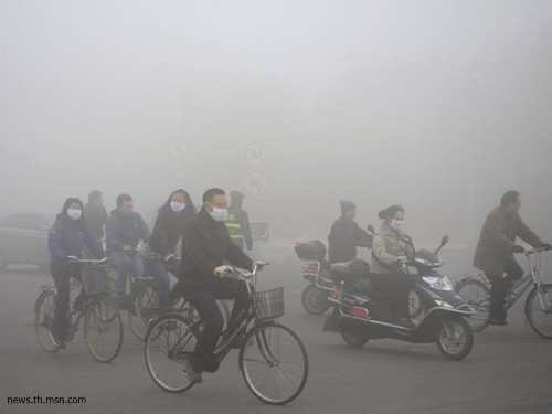 มลพิษทางอากาศจีนปกคลุมถึ